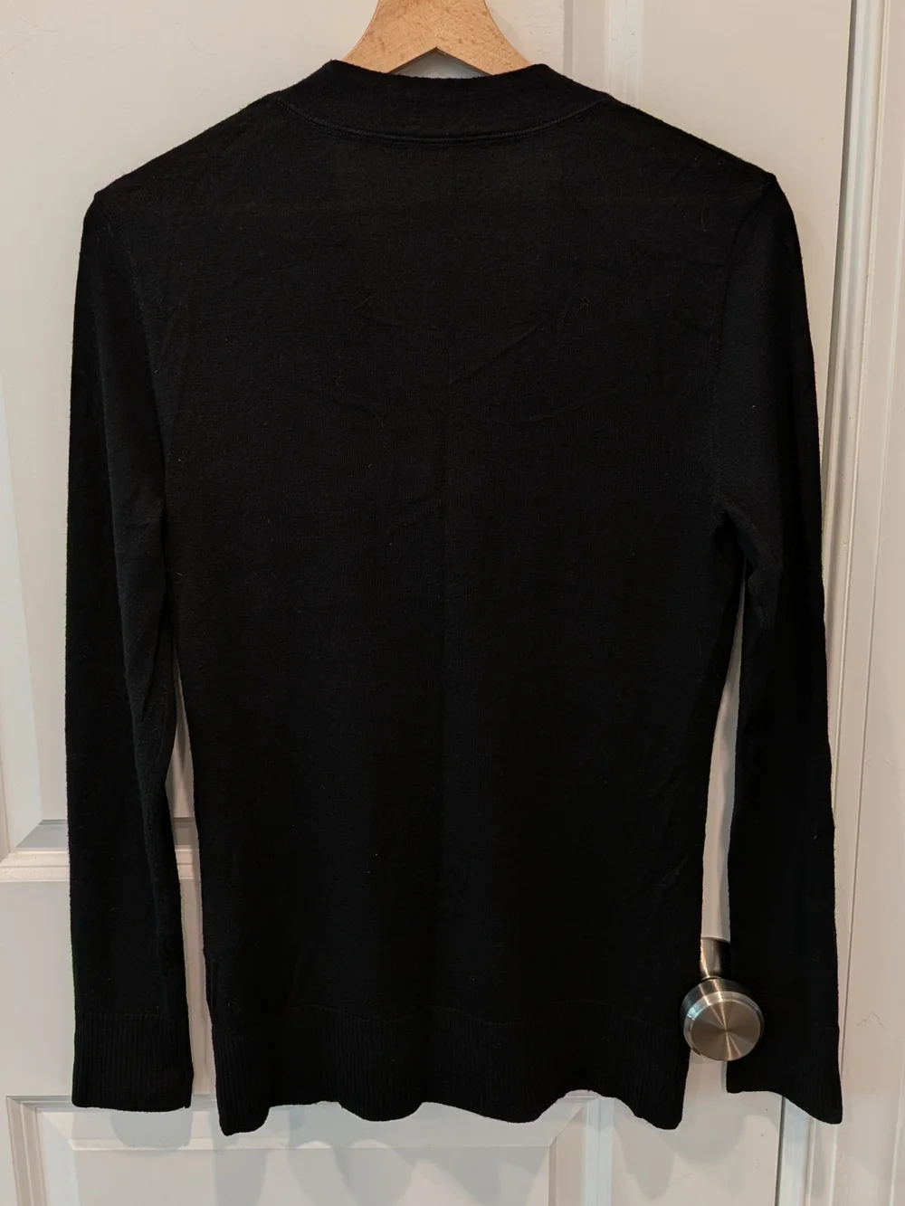 Tory Burch Black V-Neck Button-Front Cardigan with Gold Buttons